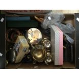 EPNS brass and copper ware, including flatware, candlesticks, flat irons,