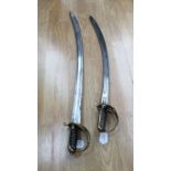 Pair of Indian made decorative Swords. No scabbards.