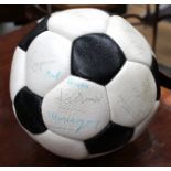 A Notts County signed football, circa 1981, when Notts County were promoted to Division 1.