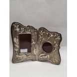 A silver Art Nouveau double photograph frame made by E.