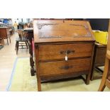 A 20th Century oak bureau,