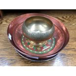 A Middle Eastern copper dish, possibly Persian,