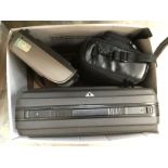 Professional cased VHS video camera, two projectors,