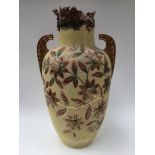 A large Staffordshire twin handled vase s/d,