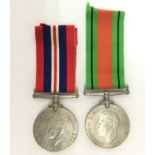 WW2 British War Medal 1939-45 and Defence Medal. Complete with ribbons.