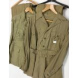 British Army 1950 pattern Khaki Drill uniform lot comprising of four pairs of shorts and two