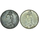 Crown 1889 and a Double Florin 1888 (2)