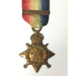 WW1 British 1914 Star with clasp 5th Aug - 22nd Nov 1914 to 5972 Pte CW Steele 16/LRS.