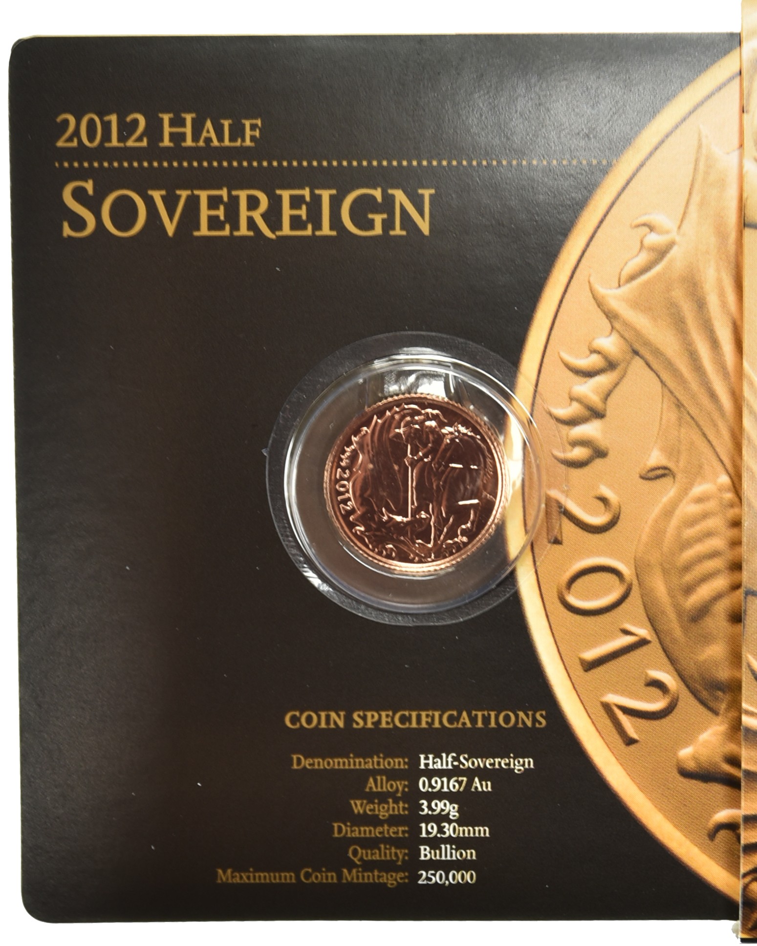 Half Sovereign 2012 packaged as issued with certificate. - Bild 2 aus 2