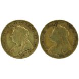 Two Half Sovereigns dated 1893 and 1897