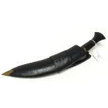 Military issue Gurhka Kukri Knife. 28cm long blade. Marked on blade "ORDEP NEPAL 11/79". Horn grips.