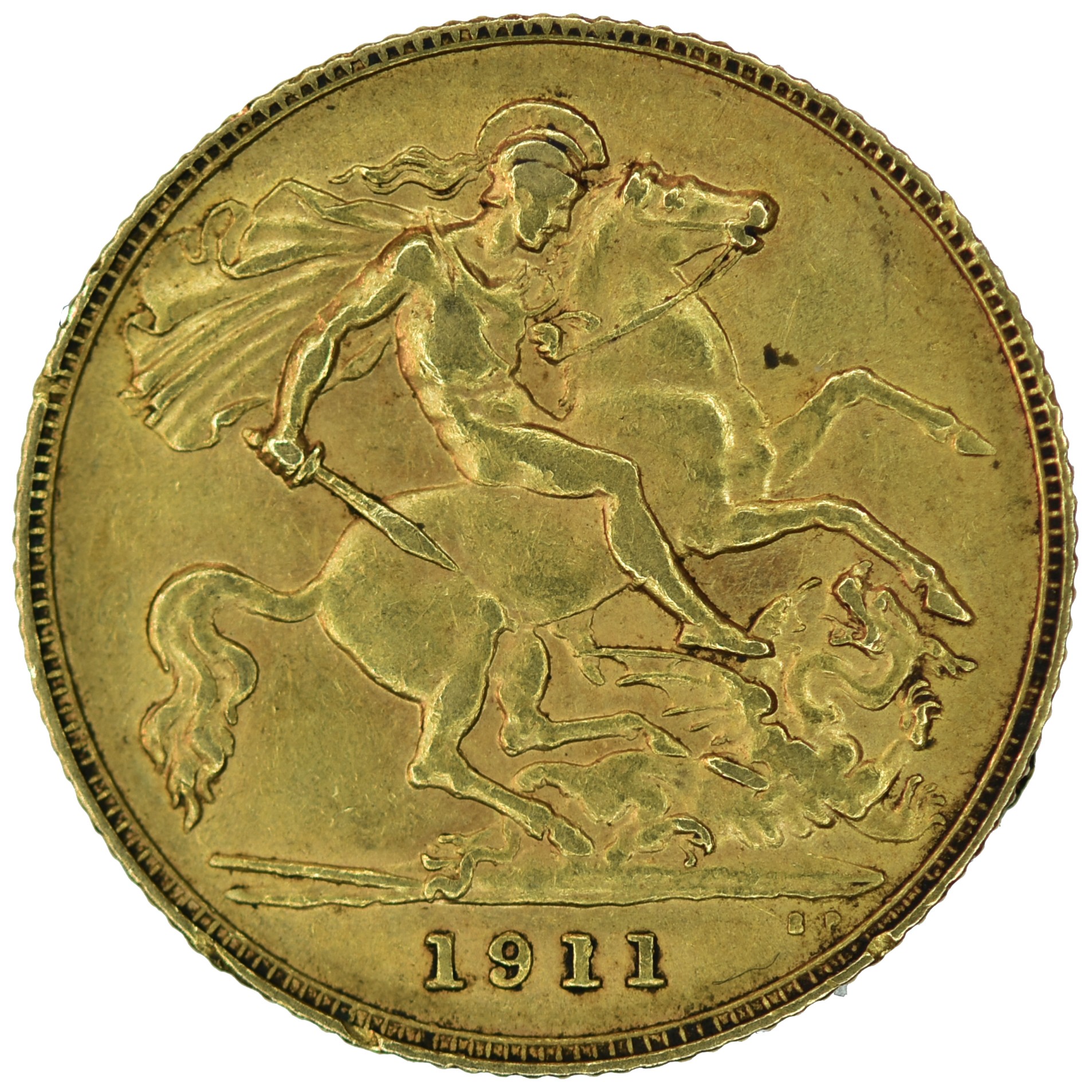 **REOFFER IN AUG A&C £90-£100** Half Sovereign 1911 - Image 2 of 2