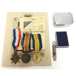 WW1 British Medal group 1914-15 Star, British War Medal and Victory Medal to 2261 2 Clp T Grmmitt,