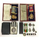 A small collection of WW2 British and RAOB medals: Defence Medal: Service Medal of the Order of St.