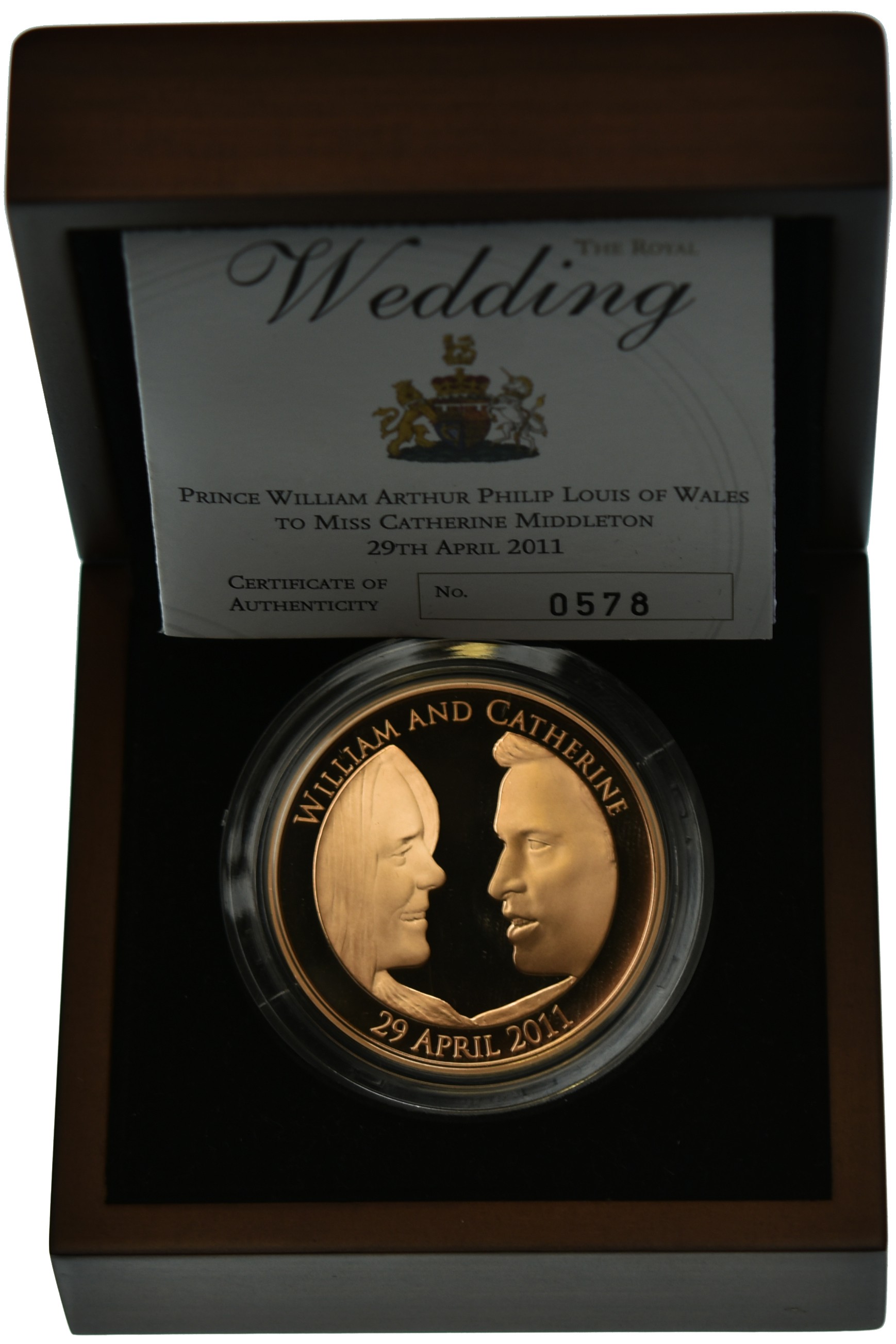 Gold Proof £5 29th April 2011 Prince William and Catherine Middleton Wedding,