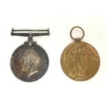 WW1 British War Medal and Victory Medal to 288026 Pte G Cox, RE. No ribbons.