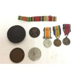 WW1 British Miniature War Medal, WW1 Miniature British Victory Medal, Jubilee Medal 1935,