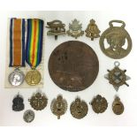 WW1 British War and Victory Medal along with Memorial Death Plaque to Pte 4865 John William Brooks,