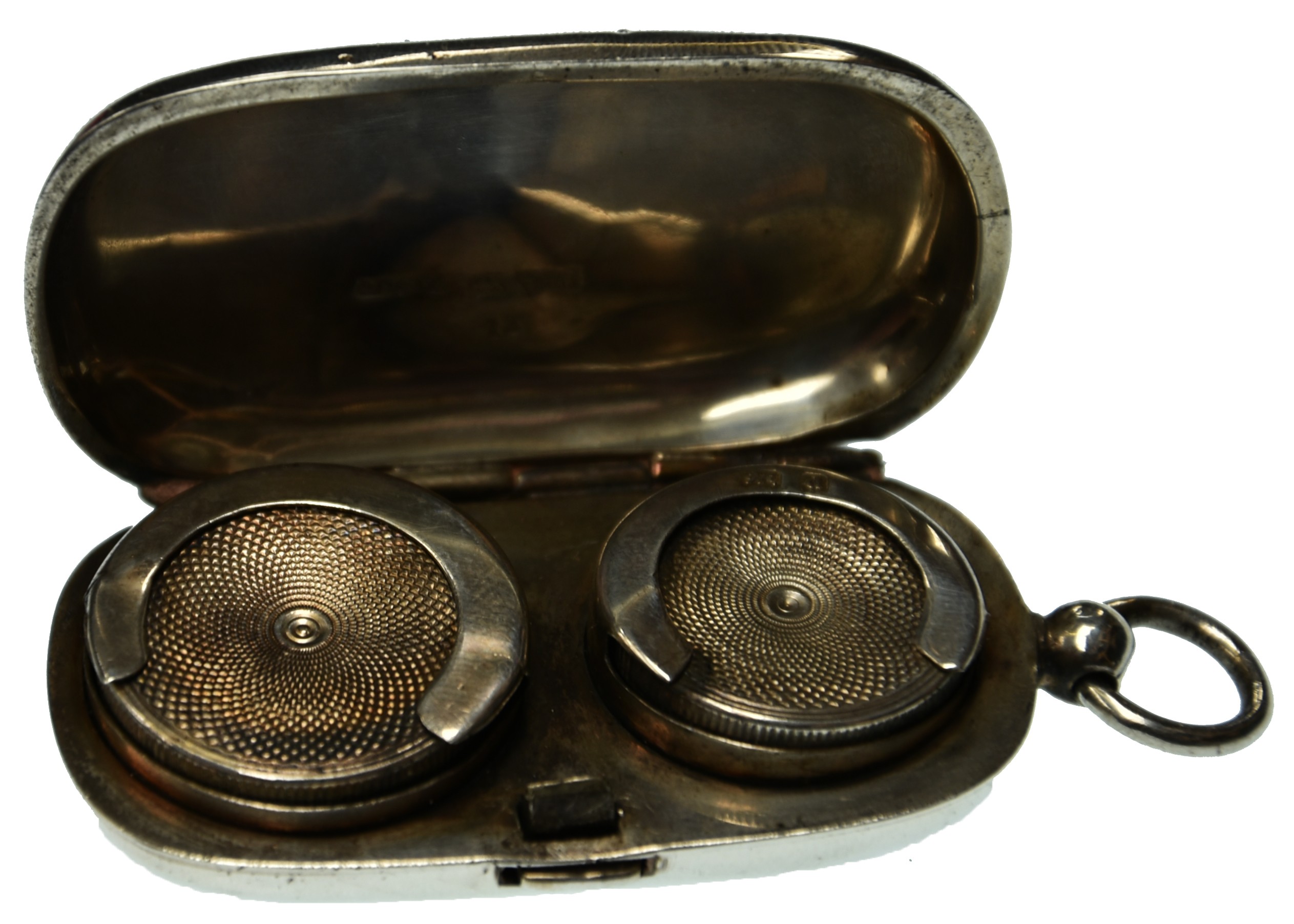 A silver sovereign and half double case, Chester hallmarked, - Bild 2 aus 2