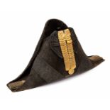 Victorian Army Officers Bi Corn hat. Button to side "Medical Staff".