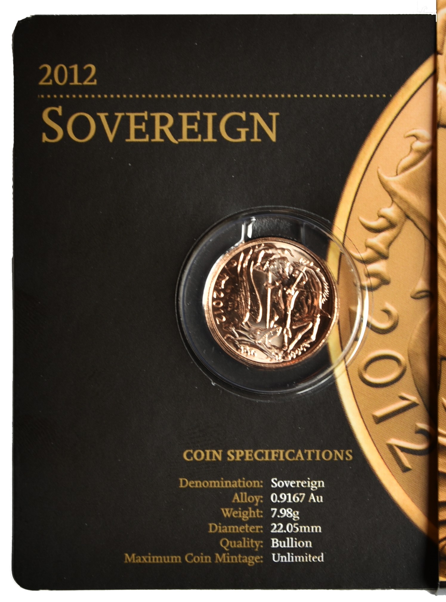 Sovereign 2012 Packaged as issued with certificate. - Bild 2 aus 2