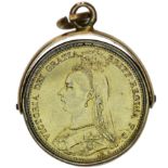 **REOFFER IN AUG A&C £20-£30** An 1887 six pence enamelled reverse gilt obverse with a yellow