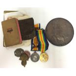 WW1 British Medal group comprising of Death Plaque,