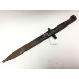 Siamese Double edged knife bayonet with 22.5cm long blade. Numbered 2705 to hilt.