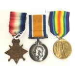 WW1 British 1914-15 Star, British War Medal and Victory Medal to 45284 Spr C Graham,