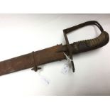 British 1796 pattern Heavy Cavalry Troopers Sword. No covering to wooden grip. 87cm long blade.