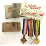WW1 British Trio of 1914-15 Star, War Medal and Victory Medal to 3-7171 Pte A Hand, East Yorks Regt.