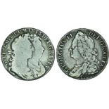 Halfcrowns 1689 and 1746