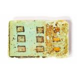 Faience Palace Facade Tile, New kingdom, 1550-1077 BC A faienece rectangular tile with three rows of