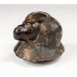 Egyptian Canopic Jar Lid of Hapy, C. 1550 BC. This elegant lid of the baboon-headed deity Hapi is