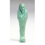 Quality Egyptian Faience Saite Period Shabti, C.664 - 525 BC. An outstanding example of an