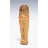 Egyptian Painted New Kingdom Shabti, C. 1200 BC. A well detailed shabti with painted details