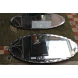 Two early 20th Century oval wall mirrors (2)