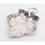 A German WMF silver plated leaf shaped sweet meat dish,circa 1905,