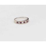 An 18ct white gold, ruby and diamond ring,