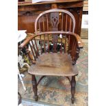 An 18th Century yew and elm Windsor chair