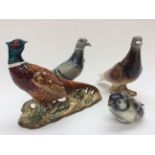 Three Beswick bird figures comprising pheasant 1226, pigeon 1383,