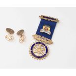 Masonic Interest, 9ct gold cuff links approx 4.