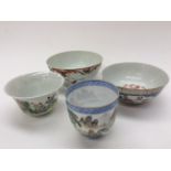 Four Chinese famille rose bowls, the larger 18th Century, others's later,