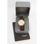 Longines Quartz Presence gents Wristwatch, 9ct Gold.