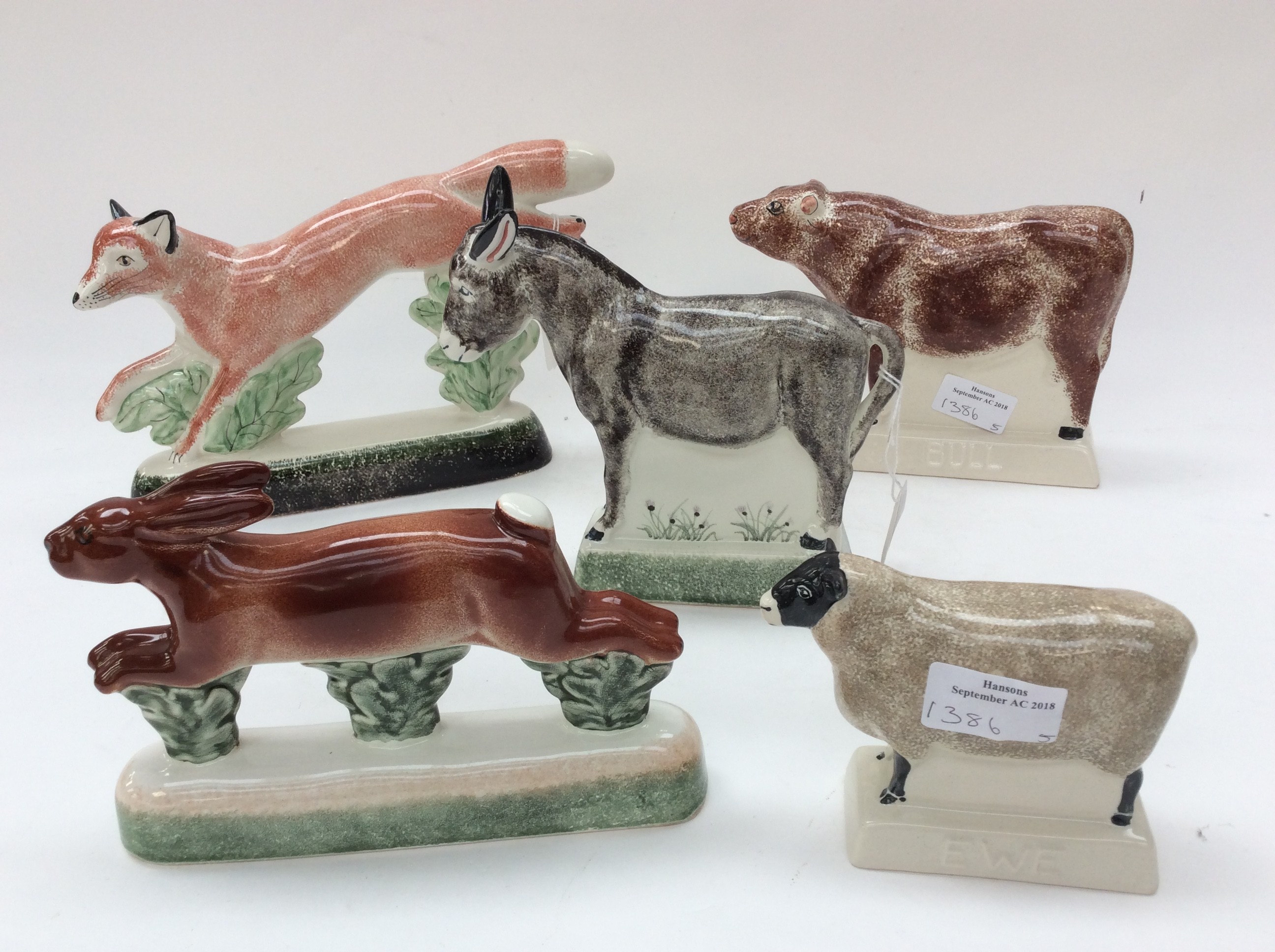 Rye pottery figures of animals