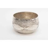 An Eastern white metal hand engraved bowl, hand hammered 113 grams/3.