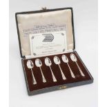 A cased set of six British hallmarks Old English pattern teaspoons,