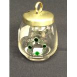 An Austrian secessionist glass preserve jar with plated lid