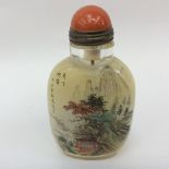 An inside painted landscape snuff bottle,