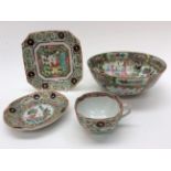 Canton porcelain trio,